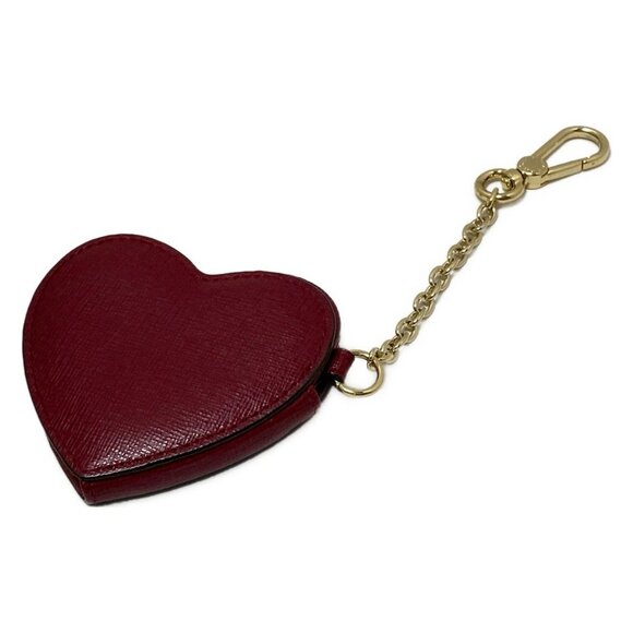 Auth FURLA - Bordeaux Gold Leather Hardware Bag Charm - Picture 3 of 7